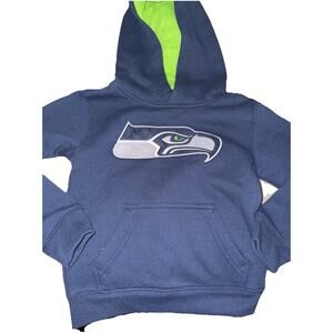NFL Seattle Seahawks Kids Hoodie Sweatshirt Small (4) Blue Green Pocket NWOT